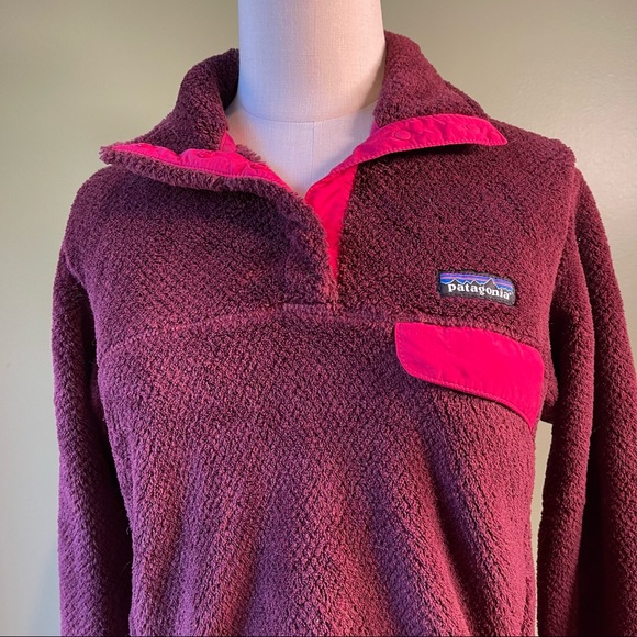 Patagonia Women’s RE-Tool Snap T Wine Red Fleece Pullover Jacket - Size Small - Picture 5 of 7